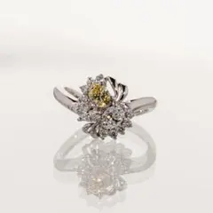 三越 Pt900 ファンシーイエローダイヤリングのサムネイル