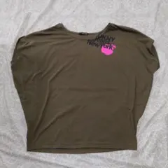 DKNY オリーブ色 ルーズフィットレディースTシャツFサイズのサムネイル