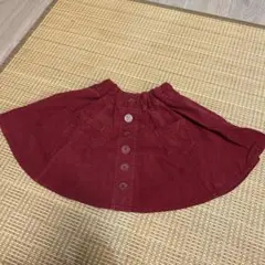 [120] コーデュロイ スカート ワインレッド　キッズ　ウエストゴムで楽チン♪