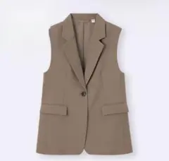 GU テーラードベストブラウンM