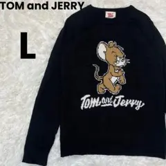 TOM and JERRY トムとジェリー　ニット　セーター　L　ブラック
