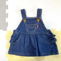 miki house ホットビスケッツ　デニムジャンパースカート　70センチ