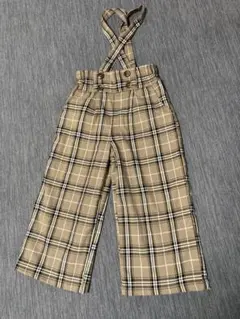 チェック柄 サロペット 130