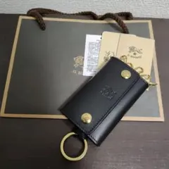 新品 イルビゾンテ 本革 キーケース キーホルダー 6連 ブラック 黒