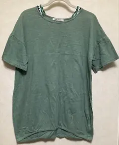 HEART MARKET 半袖Tシャツ グリーン クロシェ編みのサムネイル