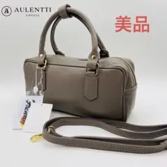 AULENTTI 2way レザー ボストン ショルダーバッグ ハンドバッグ