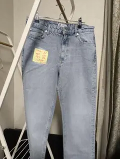 zara ライトブルー ストレートデニムパンツ l
