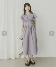 KBF+ ケービーエフプラス ウエストタックフレンチワンピース
