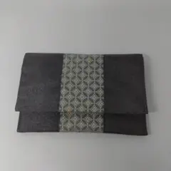 畳ヘリ　畳縁　小物入れ　グレイ　七宝柄　板付