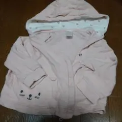 H&M ピンク 猫顔トレーナー 74cm