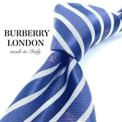 【美品】BURBERRY LONDON ネクタイ ストライプ柄 ネイビーのサムネイル