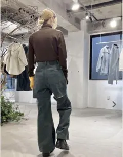 美品　BELPER / CORDUROY PANTS グリーン　S