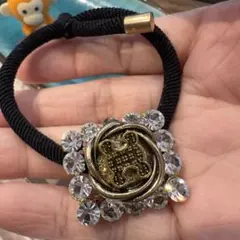 即購入ok★⭐︎ヘアゴム470キラキラH字ロゴ の合金ヘアゴム高級現代風