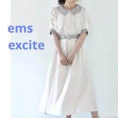 ems excite バイカラーシャーリングOP ロングワンピース フレア Fのサムネイル