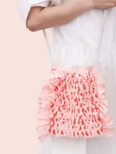 merry jennyスパンコールフリルポシェット ピンク