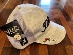 新品タグ付き Titleist メッシュキャップ ホワイト葉柄 マーカー付き