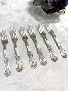 超希少　銀製　Reed&Barton アンティークフォーク Reed＆Barton 純銀 スターリングシルバー フォーク