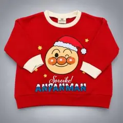 アンパンマン クリスマス トレーナー レッド 90