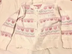 チューリップ柄ニットカーディガン