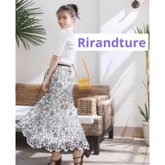 Rirandture 配色レースフレアスカート