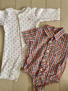 ロンパース　2枚セット　baby GAP ベア　チェック