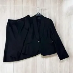 ニューヨーカー　スカートセットアップ　シャドウストライプ　38　ブラック