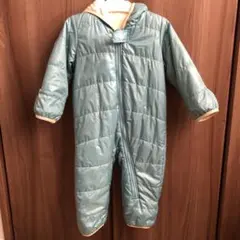 水色フード付きロンパース　80cm