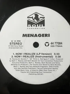MENAGERI - NOW I REALIZE レコード