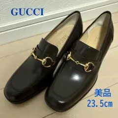 美品✨️GUCCI グッチ ローファー 黒 23.5 イタリア製 ロゴ刻印 2025年最新】GUCCI レディース ローファー・革靴の人気アイテム - メルカリ