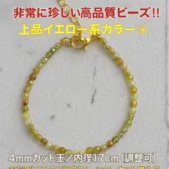 【美品天然石】グリーンガーネット非常に珍しいビーズブレスレット