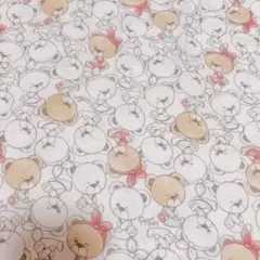 ガーゼ生地 はぎれ クマ柄 Popaw Baby ハンドメイド＊二重ガーゼ