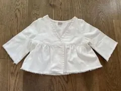 プティマイン　デニムジャケット　白　80