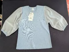 新品 ✨️OPAQUE.CLIP 半袖ニット パフスリーブ ライトブルーのサムネイル