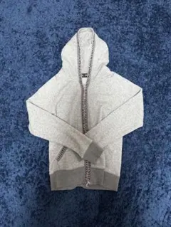 BEAMS フルジップ グレー パーカー S Y2K