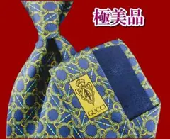 ✨極美品✨グッチ GUCCI ネクタイ ネイビー系 リングのパターン柄 シルク
