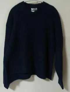 ネイビー 長袖ニットセーター