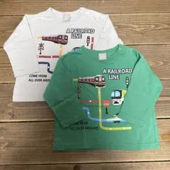 DILASH 長袖Tシャツ 2枚セット 80cm 電車柄のサムネイル