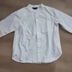 COMME CA ISM ホワイト 長袖 ノーカラーシャツ 120