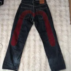 EVISU Lot 2000 赤ペイント デニムパンツ 32x35 - メルカリ