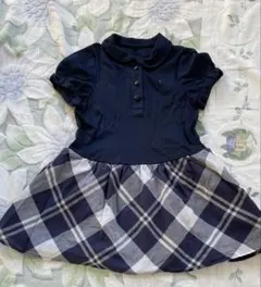 クミキョク　半袖　濃紺　ワンピース S 100 110 kumikyoku