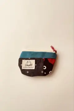 黒猫柄 コインケース ミニポーチ 小銭入れ ハンドメイド 可愛い プレゼント