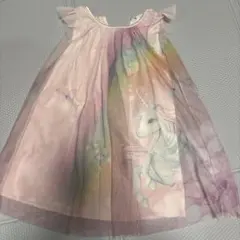 H&M ワンピース　女の子　ノースリーブ　ユニコーン　ピンク　100 110