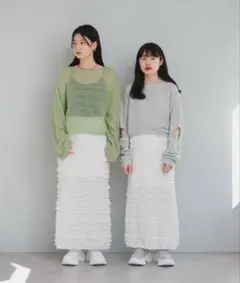 kastane カットフリルIラインスカート アイボリー