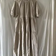 ナノユニバース ヘンプ混ボリュームティアードワンピース 38 マキシ丈