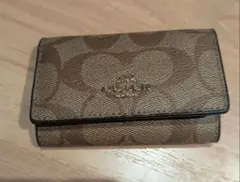 コーチ ベージュ レザー キーケース