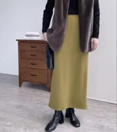 reca ボンディングリブニットロングスカート