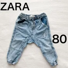 ZARA ザラ ベビー デニム風パンツ 80 ダメージ加工　ズボン　男の子