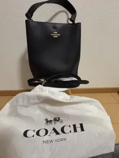 COACH ブラック レザー トートバッグ