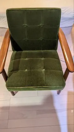 カリモク60 Kチェア　1シーターモケットグリーン
