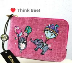 ♥【新品タグ付き】Think Bee! ポーチ キラキラ ゾウさん/鳥/気球のサムネイル